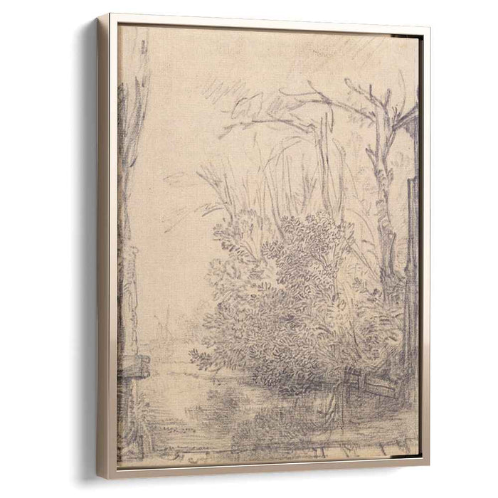Overhanging bushes in a ditch (1640) by Rembrandt