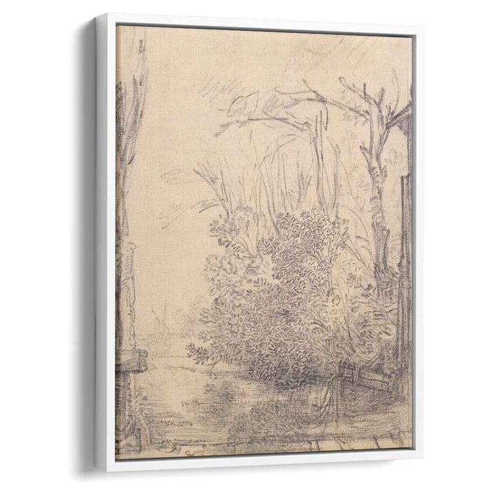 Overhanging bushes in a ditch (1640) by Rembrandt