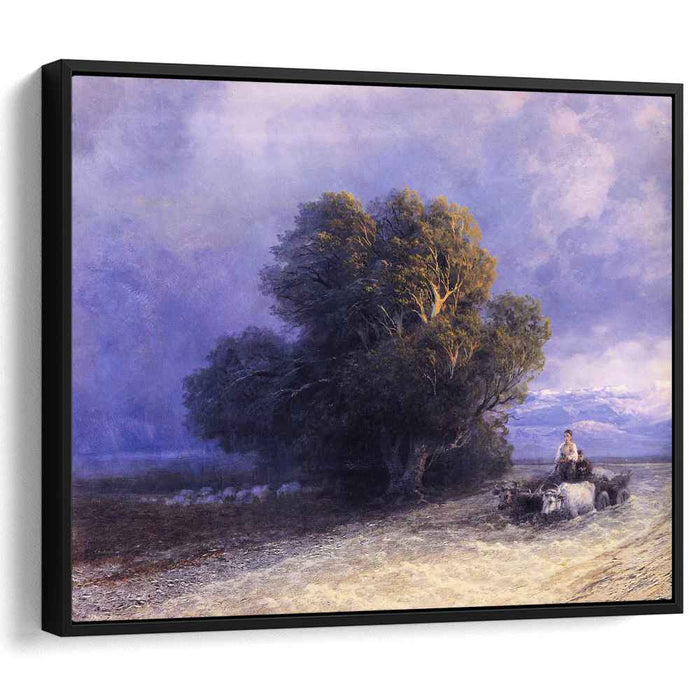 Ox Cart Crossing a Flooded Plain (1897) by Ivan Aivazovsky