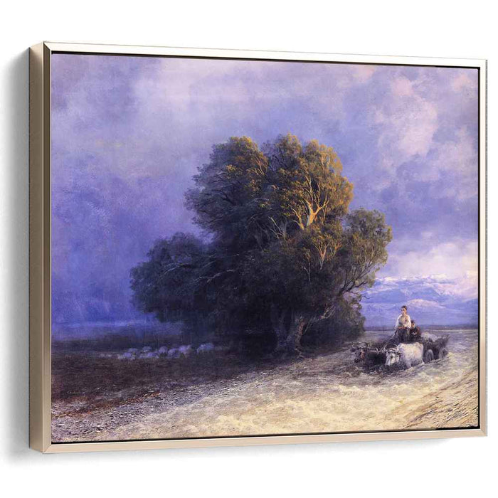 Ox Cart Crossing a Flooded Plain (1897) by Ivan Aivazovsky