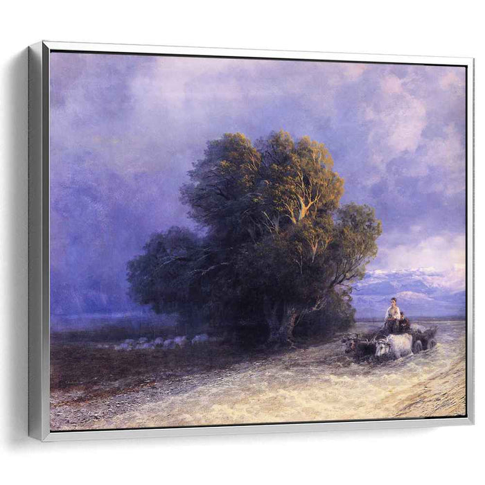 Ox Cart Crossing a Flooded Plain (1897) by Ivan Aivazovsky