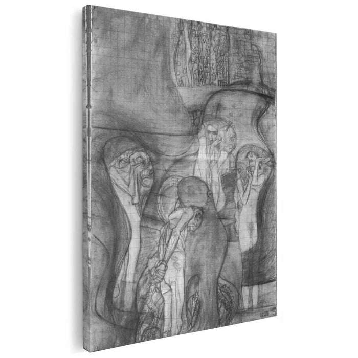 Painted composition draft Jusisprudenz (1898) by Gustav Klimt