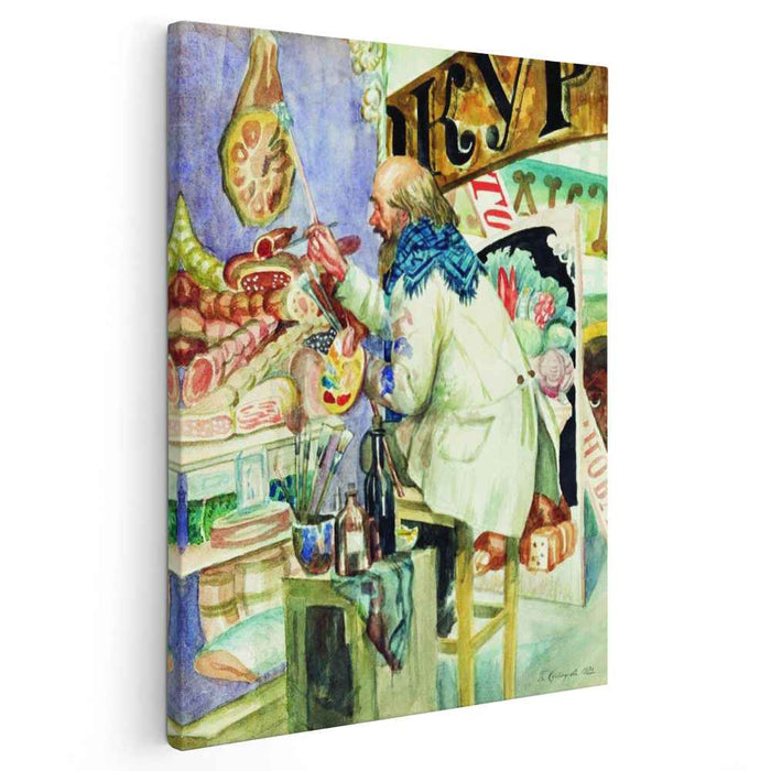 Painter of signboards (1920) by Boris Kustodiev