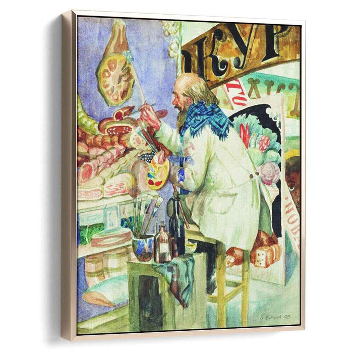 Painter of signboards (1920) by Boris Kustodiev