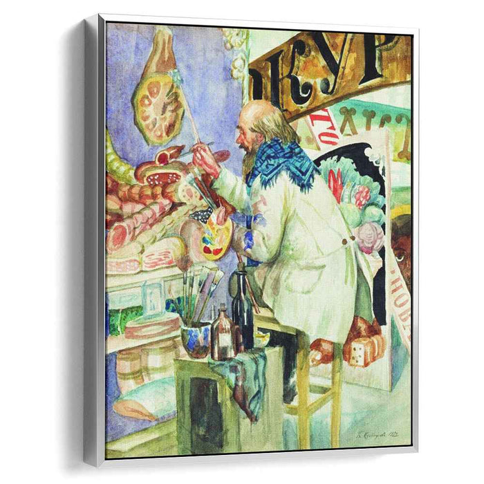 Painter of signboards (1920) by Boris Kustodiev