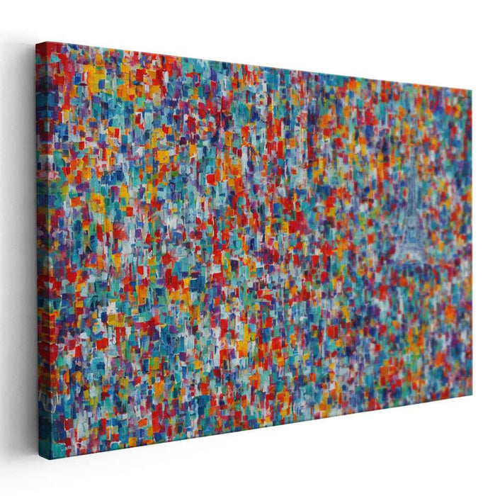 Parisian Mosaic: Vibrant Abstract Expressionist Canvas Art