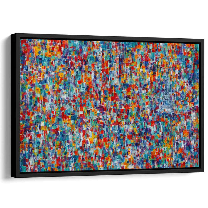 Parisian Mosaic: Vibrant Abstract Expressionist Canvas Art