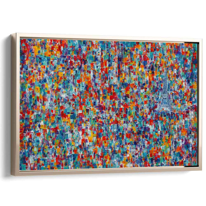 Parisian Mosaic: Vibrant Abstract Expressionist Canvas Art