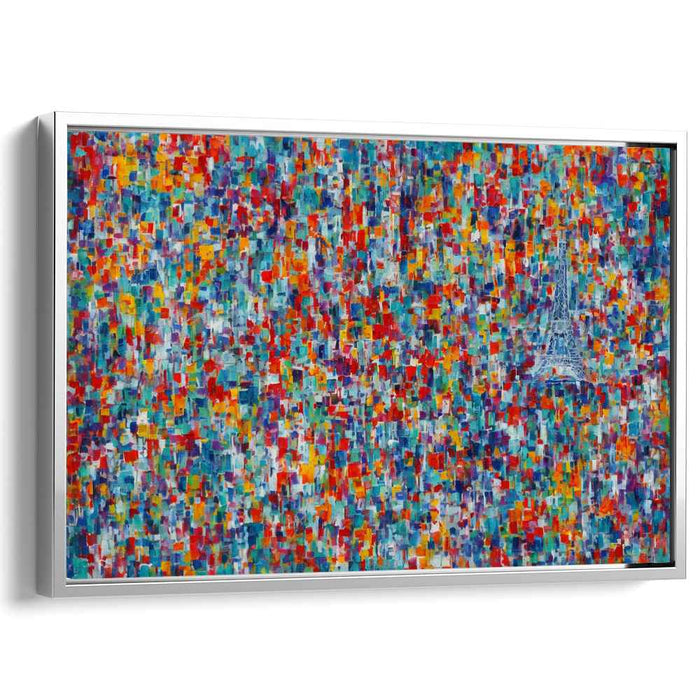 Parisian Mosaic: Vibrant Abstract Expressionist Canvas Art