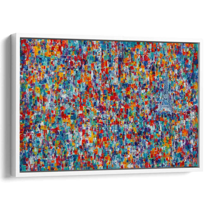 Parisian Mosaic: Vibrant Abstract Expressionist Canvas Art