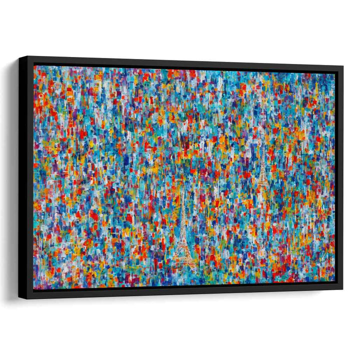 Urban Splatter Fusion: Abstract Expressionist Eiffel Tower Mosaic