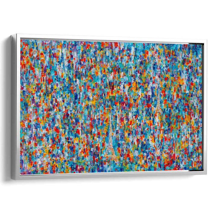 Urban Splatter Fusion: Abstract Expressionist Eiffel Tower Mosaic