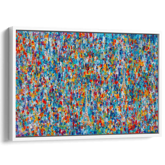 Urban Splatter Fusion: Abstract Expressionist Eiffel Tower Mosaic