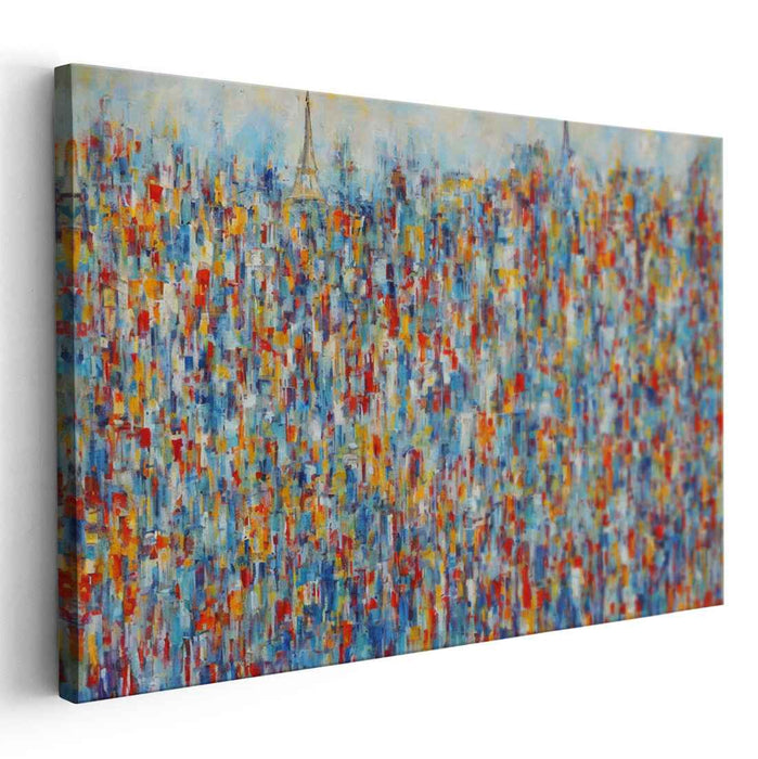 Cityscape Rhythms: Abstract Expressionist Urban Canvas Art Print