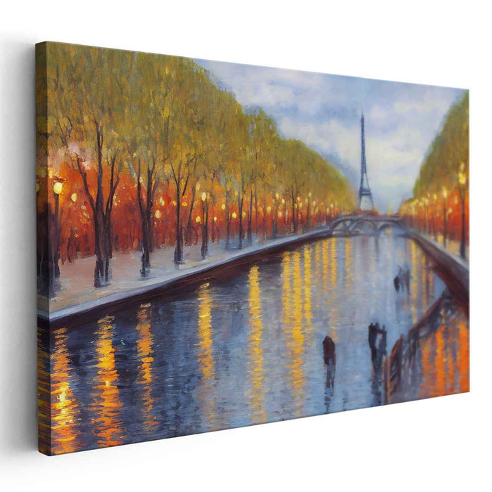 Moonlit Seine Serenade: Parisian Evening by the Seine