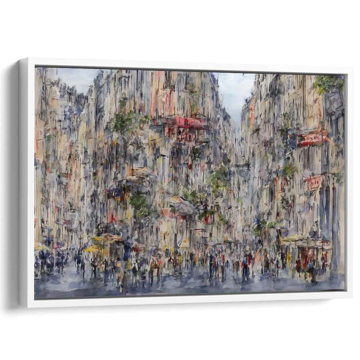 Cityscape Melodic Vibrations: Impressionist Urban Symphony Canvas Art Print