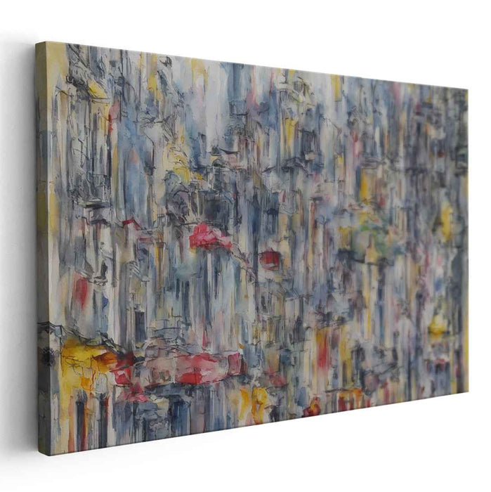 Urban Flux: Abstract Cityscape in Motion Canvas Art