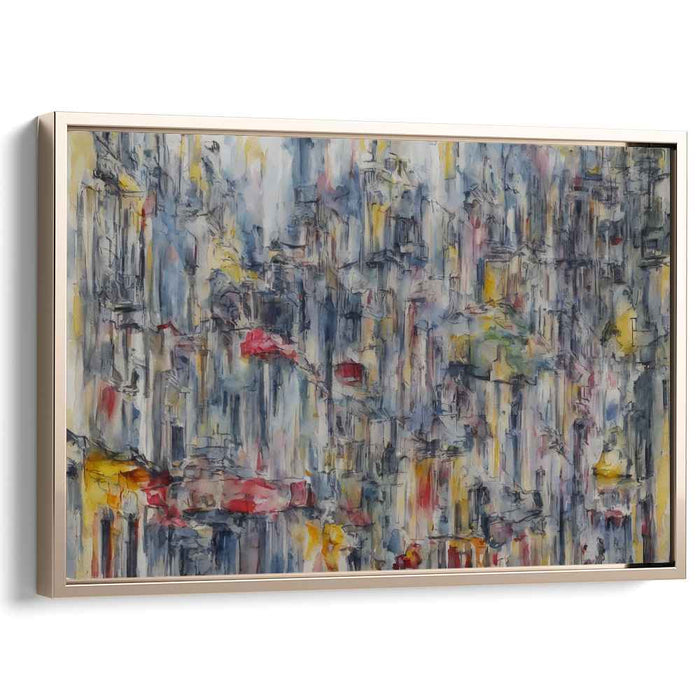 Urban Flux: Abstract Cityscape in Motion Canvas Art