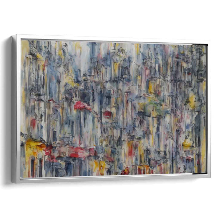 Urban Flux: Abstract Cityscape in Motion Canvas Art