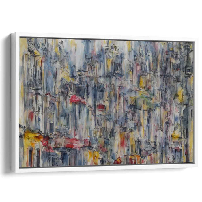 Urban Flux: Abstract Cityscape in Motion Canvas Art