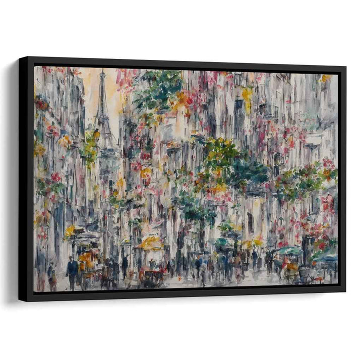 Autumnal Hues of Parisian Streets: Impressionist Urban Canvas Art Print