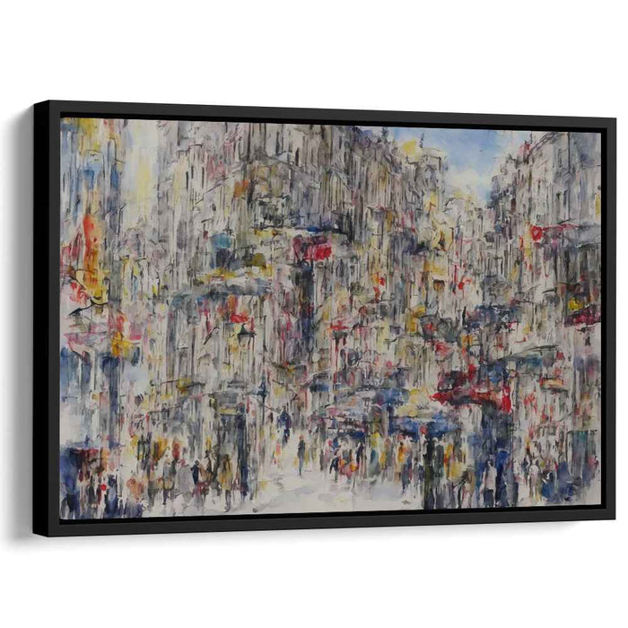 Cityscape in Motion: Abstract Urban Chaos Canvas Art Print