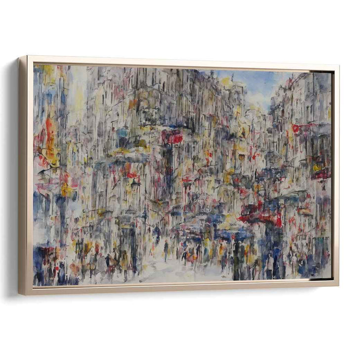 Cityscape in Motion: Abstract Urban Chaos Canvas Art Print