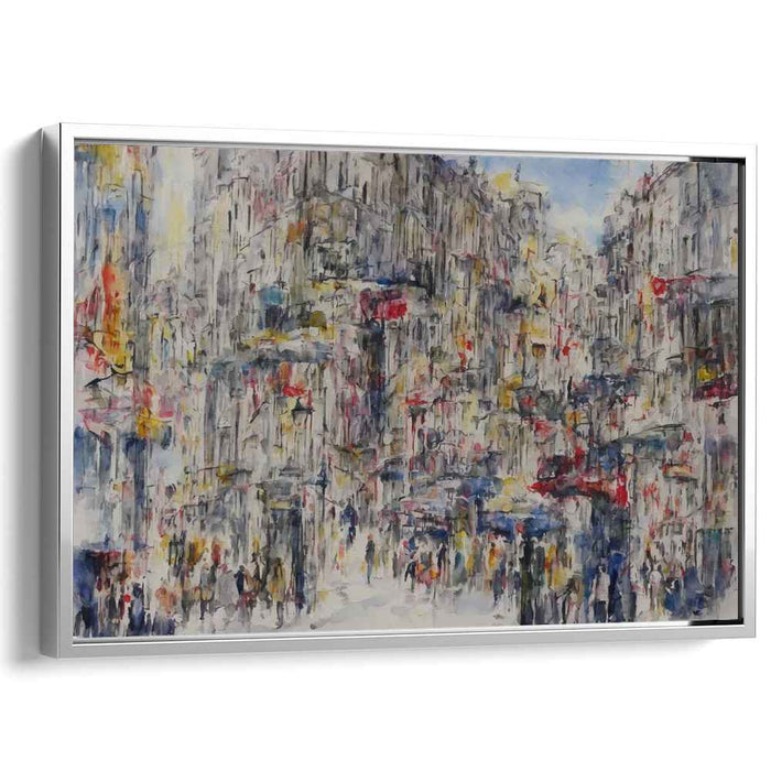 Cityscape in Motion: Abstract Urban Chaos Canvas Art Print