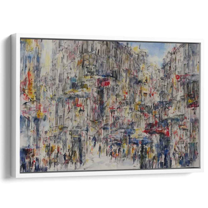 Cityscape in Motion: Abstract Urban Chaos Canvas Art Print