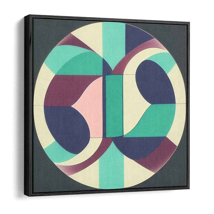 Spiraling Cosmic Echoes: Modern Abstract Circle Canvas Art Print
