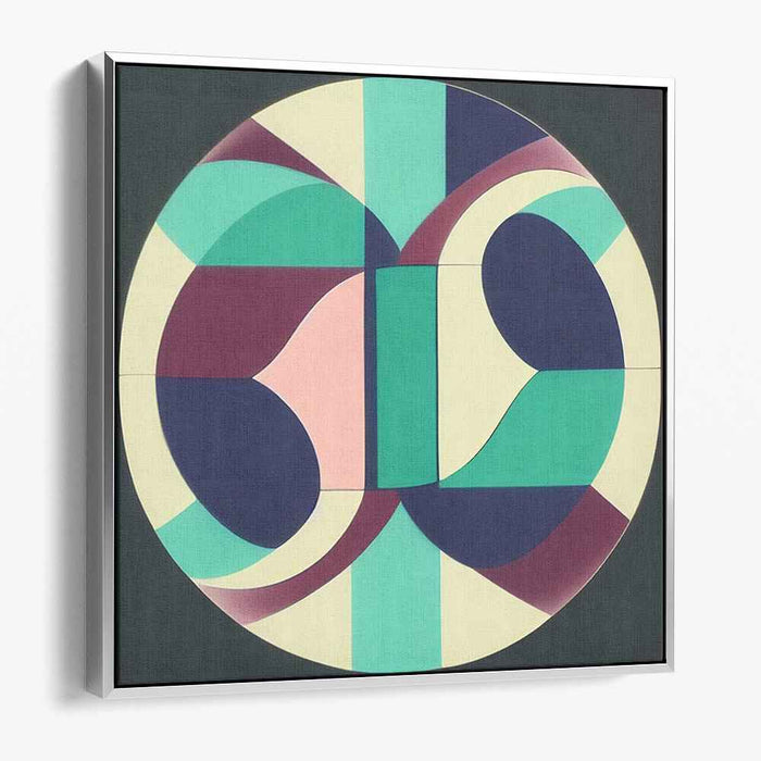 Spiraling Cosmic Echoes: Modern Abstract Circle Canvas Art Print