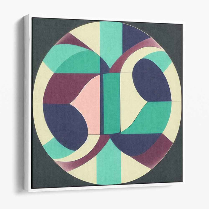 Spiraling Cosmic Echoes: Modern Abstract Circle Canvas Art Print