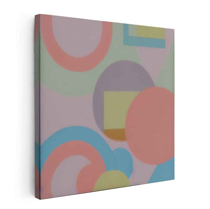 Pastel Prism Perspective: Geometric Abstraction in Soft Hues Canvas Art Print