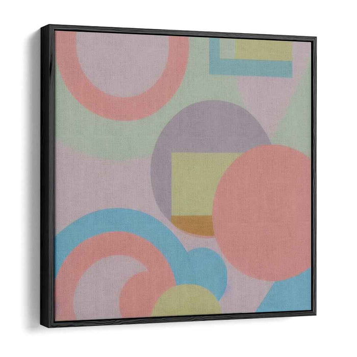 Pastel Prism Perspective: Geometric Abstraction in Soft Hues Canvas Art Print