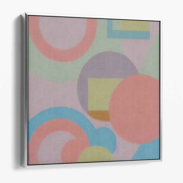 Pastel Prism Perspective: Geometric Abstraction in Soft Hues Canvas Art Print