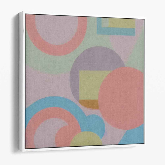 Pastel Prism Perspective: Geometric Abstraction in Soft Hues Canvas Art Print