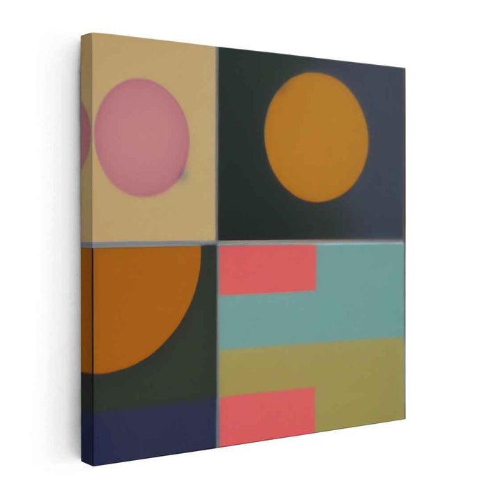 Quantum Echoes Dance: Modernist Abstract Geometric Canvas Art