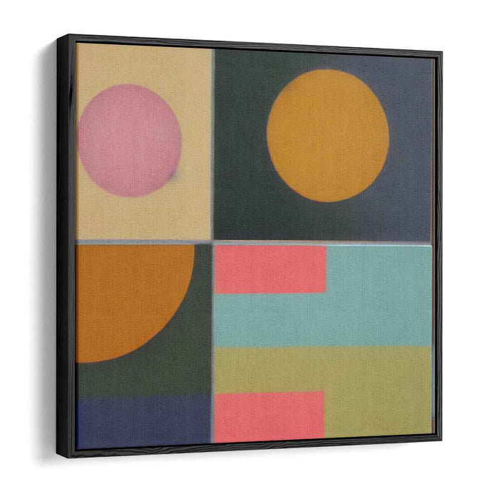 Quantum Echoes Dance: Modernist Abstract Geometric Canvas Art