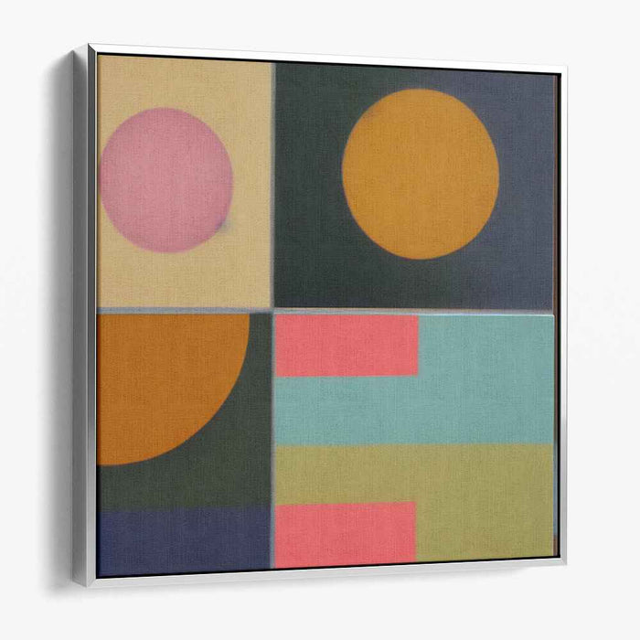 Quantum Echoes Dance: Modernist Abstract Geometric Canvas Art