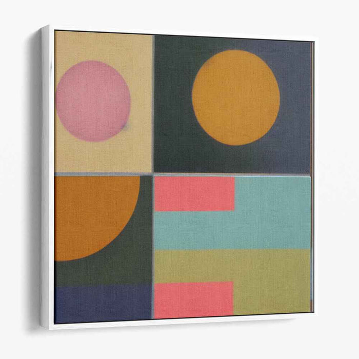 Quantum Echoes Dance: Modernist Abstract Geometric Canvas Art
