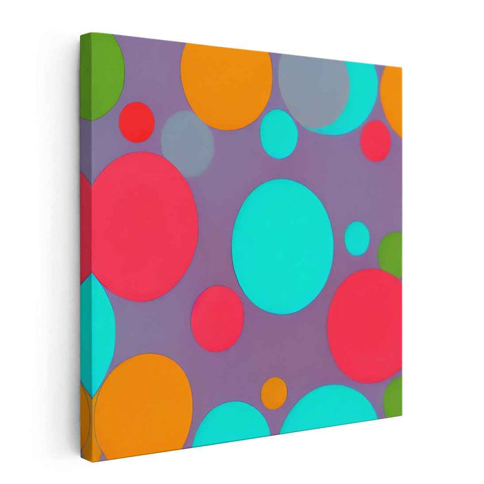 Circles of Whimsy: Vibrant Abstract Circle Canvas Art Print