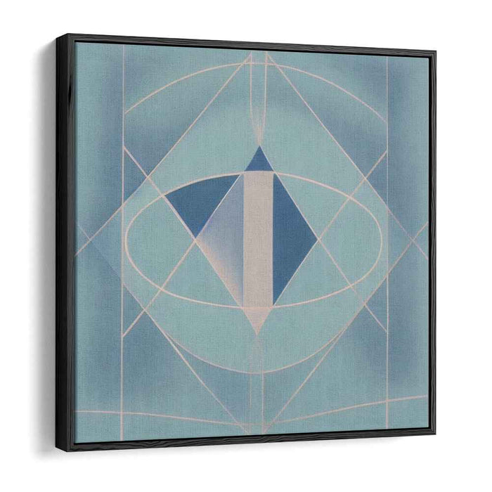 Oceanic Sapphire Mirage: Blue Diamond Abstraction Canvas Art Print