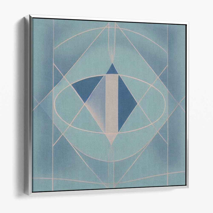 Oceanic Sapphire Mirage: Blue Diamond Abstraction Canvas Art Print