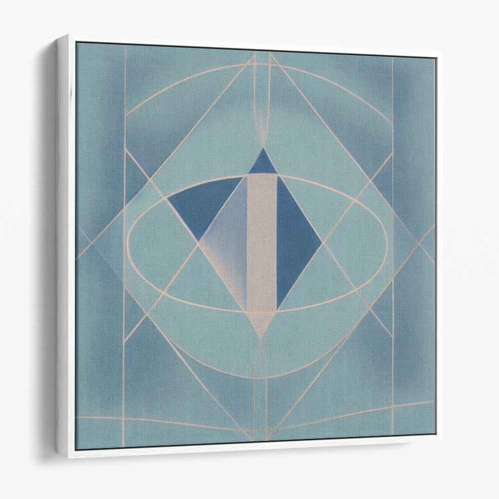 Oceanic Sapphire Mirage: Blue Diamond Abstraction Canvas Art Print