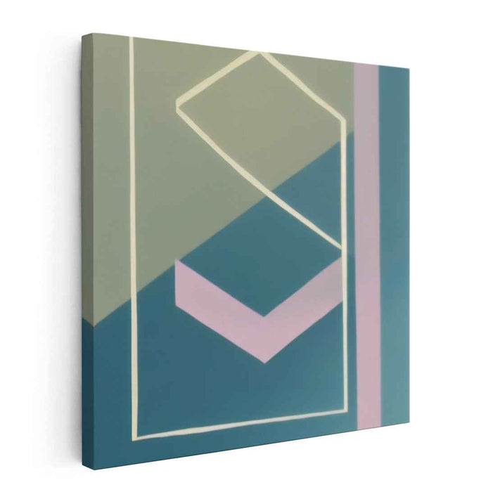 Ethereal Dreamscape Whisper: Teal and Lavender Abstract Canvas Art Print