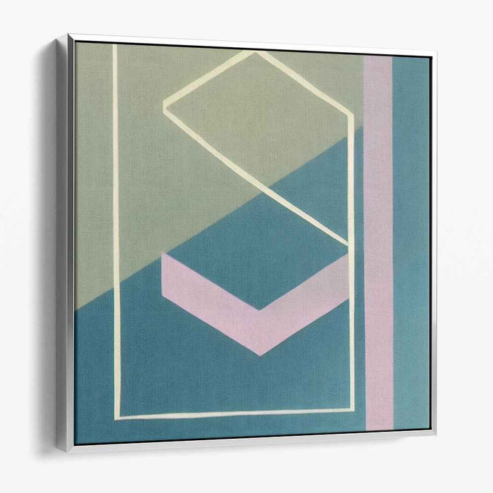 Ethereal Dreamscape Whisper: Teal and Lavender Abstract Canvas Art Print