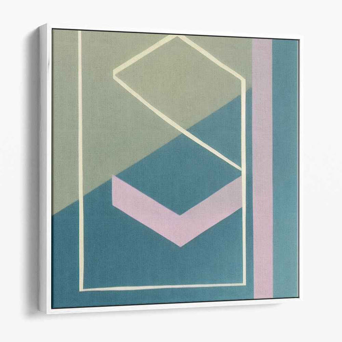Ethereal Dreamscape Whisper: Teal and Lavender Abstract Canvas Art Print