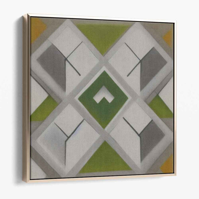 Whispers of Verdant Harmony: Symmetrical Play in Green and Gray Canvas Art