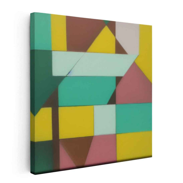 Chromatic Dance of Earth: Modern Abstract Brown and Teal Canvas Art Print