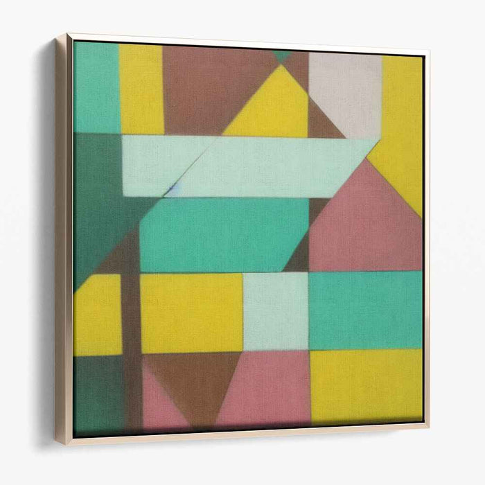 Chromatic Dance of Earth: Modern Abstract Brown and Teal Canvas Art Print
